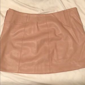 Millennial pink leather skirt